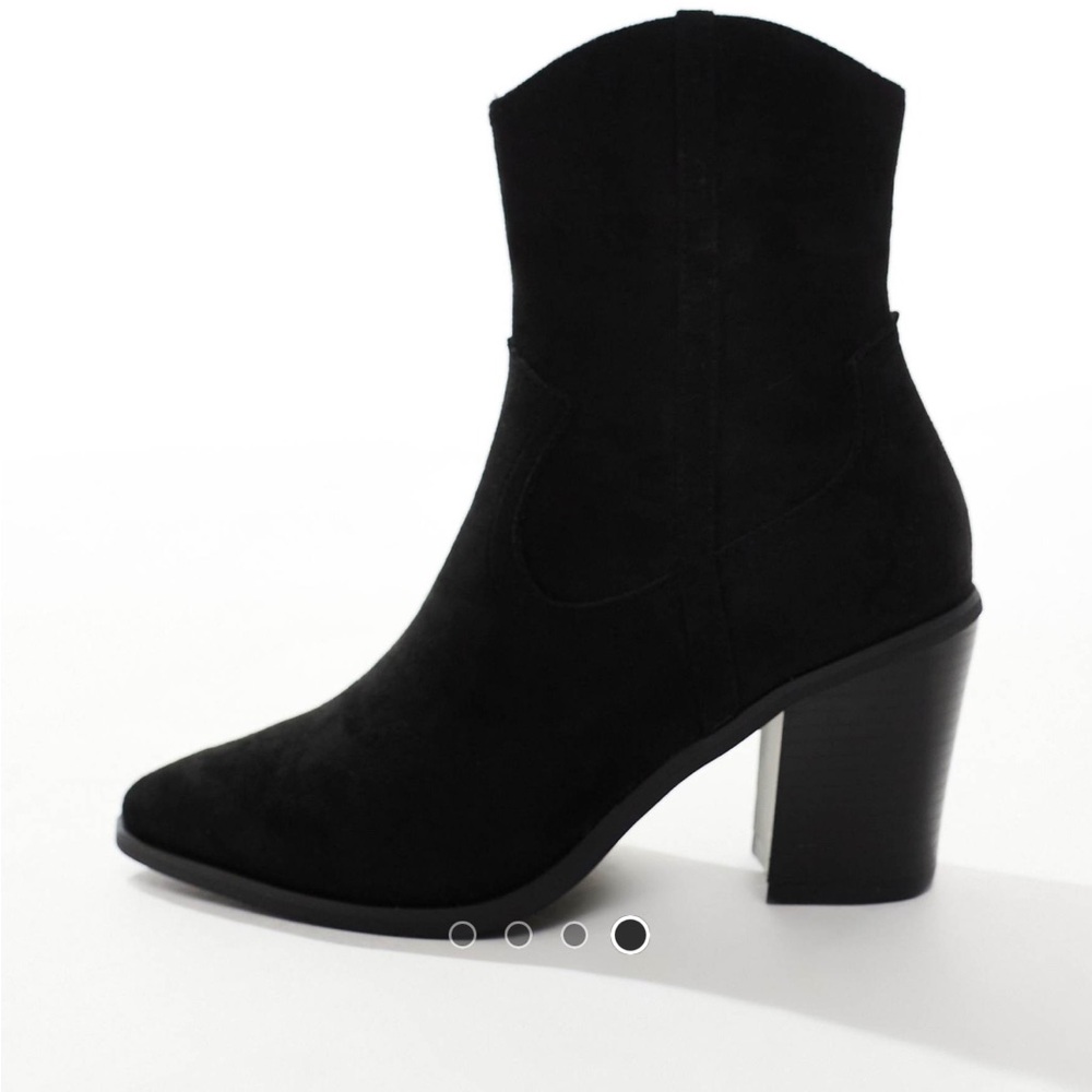 ASOS rational heeled western boots in black